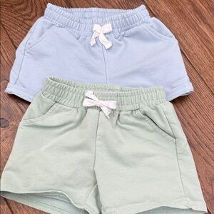 Kids Casual Shorts Set - Sky Blue and Sage Green